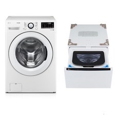 LG 트윈워시 트롬 드럼 세탁기 19kg 소형 미니워시 4kg 1등급 AI 화이트, F19WDWPX