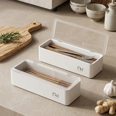 NBMY 筷子收納盒 帶蓋 瀝水 防塵, 筷子收納盒:白色, 1個