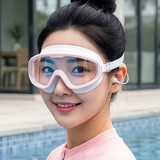 우디우디 김서림방지 고글 수경 일체형 귀마개 물안경 11종, 3. 화이트핑크, 1개