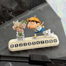 귀여운 짱구는 못말려 차량용 이동전화번호판 임시주차번호판 자동차 인테리어 소품 자동차 인테리어 소품, 1개, A타입