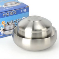 한정식 고급 스테인리스 입식기 뚜껑공기+국대접 세트 [사이즈선택] 명절 제사그릇, 밥공기+국대접, 1세트, 대-사이즈