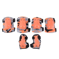 shangren 소년 소녀 키즈 스케이트 사이클링 자전거 안전 무릎 팔꿈치 패드 세트 멀티 스포츠 보호 기어, 플라스틱, 오렌지 L, 1개