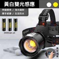 SKYFIRE 雙光頭燈 雙 LED強光 頭戴燈 可充電 天火頭燈 變焦 感應頭燈 露營夜釣, 1個