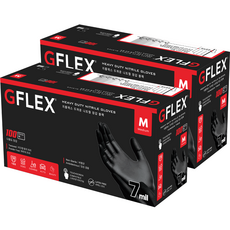 지플렉스 두꺼운 니트릴장갑 블랙 7.0, 중(M), 2개