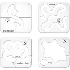 퀼팅 템플릿 4Pcs 프리 모션 키트 재봉틀용 아크릴 DIY 패치워크
