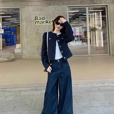 투니스 여성 빈티지 캐주얼 숏 긴소매 재킷