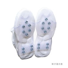 KOLKO戶外防滑鞋套，加厚鋼爪冰爪，登山雪地防滑神器，適用多種鞋型, 白色十齒冰爪M碼