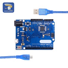레오나르도-R3 마이크로 컨트롤러 Atmega32u4 개발 보드 USB 케이블 포함 아두이노와 호환 가능 DIY 스타터 키트, [02] With cable