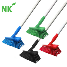 [식공구] 엔케이 바닥솔 (둥근모서리형 봉포함) / 업소용 욕실 화장실 주방 바닥 청소 스탠드 롱 대형 밀대 청소 도구 용품 해썹 HACCP, 검정, 1개