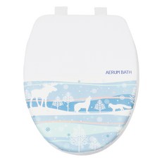 투투파파 윈터울프디어 변기커버 중형 대형 소프트 변기시트, 1개, 윈터울프 화이트