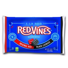 Red Vines 오리지널 레드 블랙 리코리스 믹스 바이트, 453g, 1개