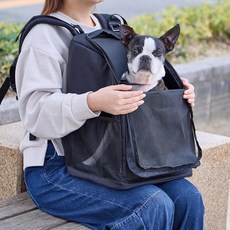 Petio 페티오 강아지 고양이 앞보기 배낭 캐리 블랙