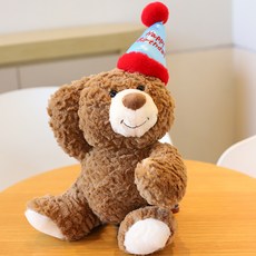 生日帽蛋糕熊毛絨玩具, 生日帽熊, 1個