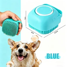 강아지 고양이 샤워 목욕솔 브러쉬 부드러운 실리콘 반려동물 샴푸 마사지 목욕 욕실 세척 디스펜서 그루밍, 1개