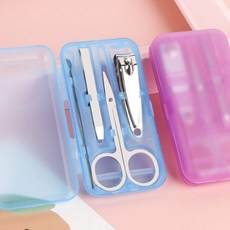 손톱깎이 핀셋 집게 미니가위 귀파개 세트 휴대용 케이스, A) 랜덤