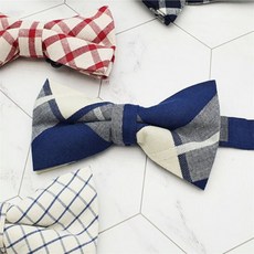 룸플리 컬러 체크 보타이 나비넥타이 B 리본넥타이 남성 보우타이
