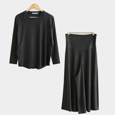 TR와이드팬츠수유세트 수유복 임부복 세트 수유티셔츠 임산부바지 홈웨어 산후조리복