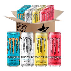 [푸드스타] 몬스터 355ml (울트라 파이프라인펀치 망고로코 시트라) 각 6입 총 24입, 24개