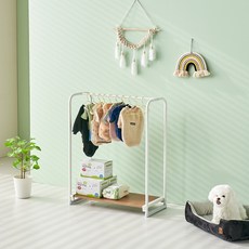 아이템톡 멍뭉이 옷정리 선반 행거, 색상:아카시아, 777777개