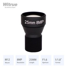 Witrue HD 4K 8MP CCTV 렌즈 25MM M12 마운트 저왜곡 조리개 F1.6 형식 1/1.8" 액션 카메라용 650nm IR 필, 01 Lens with 650nm IR, 1개