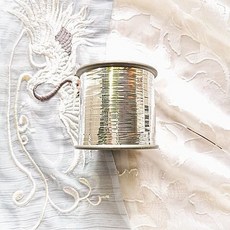 桃園出貨-金銀綫金絲綫扁金絲綫空心亮絲彩綫金綫銀手工編織編織diy手工, 銀絲線  寬約1毫米, 1個