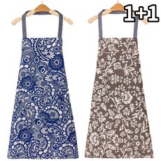 생활픽 프리미엄 주방 앞치마 2개, 네이비,브라운
