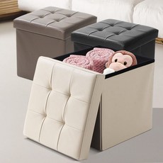 금비가 가죽쿠션 수납스툴 수납의자, 본상품선택, 레더 중 아이보리