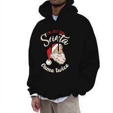 廠家貨源 聖誕節服飾2D印花聖誕老人連帽衛衣 跨境男女情侶裝