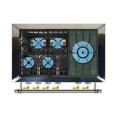 오즈테크 업소용가스렌지 원형+일반상판 900렌지 21-14화구(우) 2.5세대 세라믹, LPG, 높은/0.8t