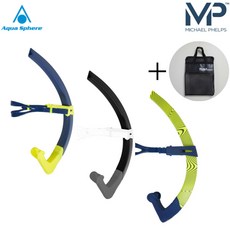 아쿠아스피어 포커스 센터스노클+메쉬가방 세트 MP 아쿠아에이드, 블랙그레이