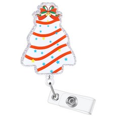 It Only Goes to Ten 재미있는 간호사 배지 릴 접이식 ID 카드 의료 홀더 악어 클립 포함 RN CNA ER ED 정신과 소아 통증 관리 종양학 1차 진료 NP, Christmas Tree Cake