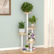 모스터 북유럽풍 모던 가정용 실내 거실 화분 정리대 선반, 5단, 우드화이트