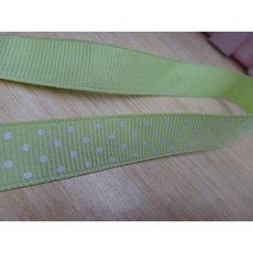 圓點緞帶 織帶 裝飾帶 多色可選 適用蝴蝶結手工藝 多種寬度1.4-2.5公分 每卷10碼, 1個, 綠色+白點2.5cm*10碼, 綠色