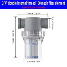 NPT 스레드 304 스틸 필터 스크린 80 메쉬 프리 1/2 인치 수 파이프, 15 NPT F0.75in 100 mesh