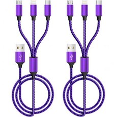 듀얼 타입-C 4 in 1 멀티 충전 케이블 iPhone 17Galxy S26 트래블 크루즈 에센셜 USB 케이블 iPhone 충전기 코드 iPhone 17-8안드로이드iPad, Purple