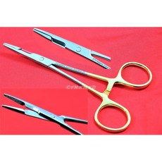 메이요헤가니들홀더 병원 헤가 골드 링 포스프 올슨 바늘 홀더 6.5인치 톱니 모양 프리미엄 스테인리스 치과 기구 CYNAMED, 1개