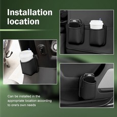 허그윗 카시트 측면 수납 파우치 자동차 내부 휴대폰 홀더 정리함 소형 제품용 차량 간격 가방 대부분의 차량용블랙