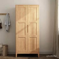 TDNQ 現代簡約北歐實木衣櫃兩門衣櫃 簡易日式公寓出租房小戶型臥室傢具