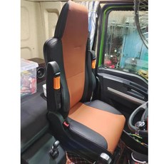 대형 화물차 의자 중장비 조타실 운전석 버스 시트, 1개, B. 브라운 가죽