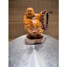 太行崖柏 彌勒佛擺件 手拿扇子 玉化透光, 如圖所示, 1個