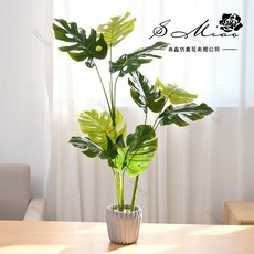 仿真綠植大盆栽：台灣現貨，室內裝飾仿真盆栽，熱帶植物攝影道具, JH5934特大龜背葉盆景, 1個