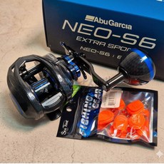 아부가르시아 네오S 쭈꾸미릴 문어릴 광어 베이트릴 파워핸들 추가스풀 + 라인스토퍼 1봉, 혼합, 네오S6 PH 우핸들