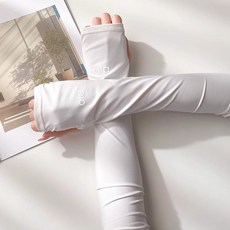 防曬袖套 冰袖女防曬防紫外線冰絲袖套防曬袖套開車戶外騎行加大加長冰袖, FZT-ala【白色】新款冰絲袖套, 1個