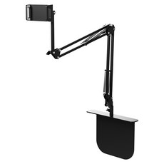 아이엠듀 태블릿 스마트폰 접이식 침대 틈새 자바라 거치대, 블랙, 1개