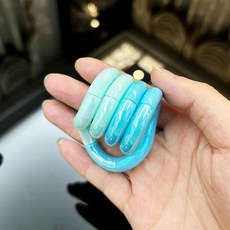 解壓go 熱賣陶瓷系列扭扭樂寶石 專注力訓練減壓神器小玩具, 陶瓷雙拼-夢幻雙藍, 1個