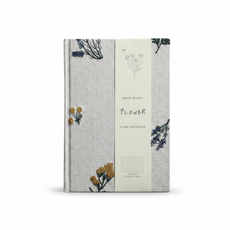 보스케 플라워 패브릭 하드커버 양장 줄노트, 자수 오트밀, 1개 자수 오트밀, 1개