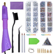 핫픽스 라인석 어플리케이터 DIY 핫 픽스 완드 도구 키트 스트라스 AAAA 투명 유리 크리스탈 픽스 라인석 2 박스 포함, US PLUG, JPTZ06-BS, 1개