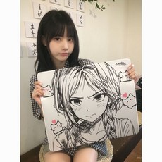 Kuroha不語 慾語 綫稿中性偏滑細麵白色包邊二次元遊戲電競鼠標墊 ALEW, 1個, 不語線稿限量款,320X285X4MM【精密鎖邊】