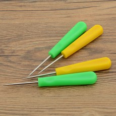 ZOTOONE 플라스틱 손잡이 바느질 바늘 1pcs 크로 셰 뜨개질 후크 바늘 니트 직조 공예 가죽 후크 크로스 스티치 자수 도구 E, 1PC, 1개