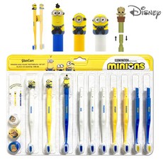 미니언즈 칫솔 세트 10P (피규어 칫솔3개+자석거치대3개+리필칫솔7개), 혼합색상, 1개입, 1개